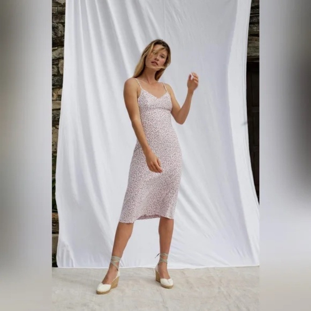 Rouje Pink Floral Midi Dress REPOSH